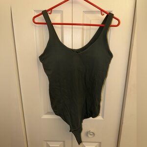 lululemon athletica Olive Green Scoop Neck Bodysuit